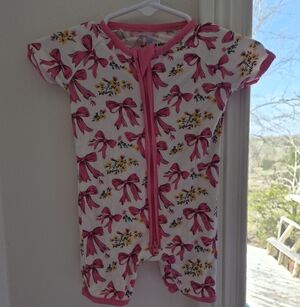 Pink Bow Bamboo Shorty. Little One Shop